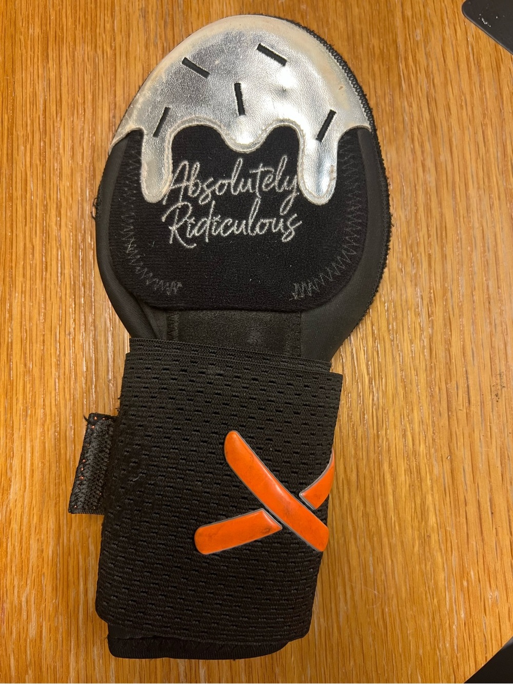 Black and Silver 'Absolutely Ridiculous' sliding mitt